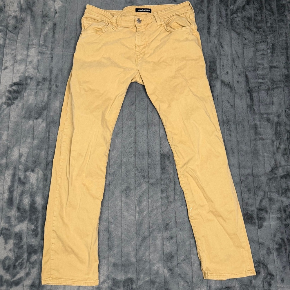 Mavi Jeans Zach Straight Leg Khaki Tan Pants Mens 35x32 Stretch Twill Chino